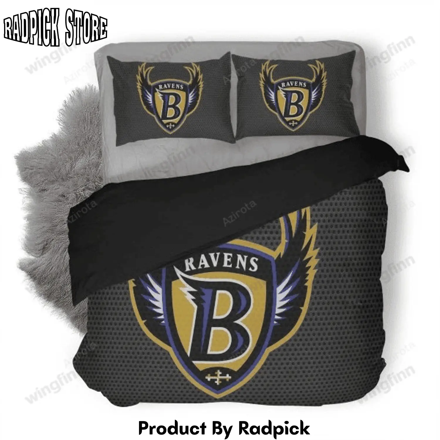 Radpick baltimore ravens 3pcs bedding set duvet cover and pillow cases gift for fan v1 rp3278490